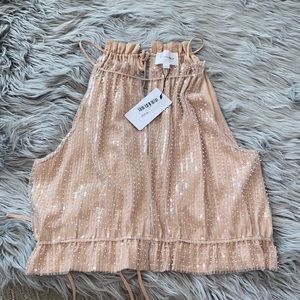 Beige sparkly tank top